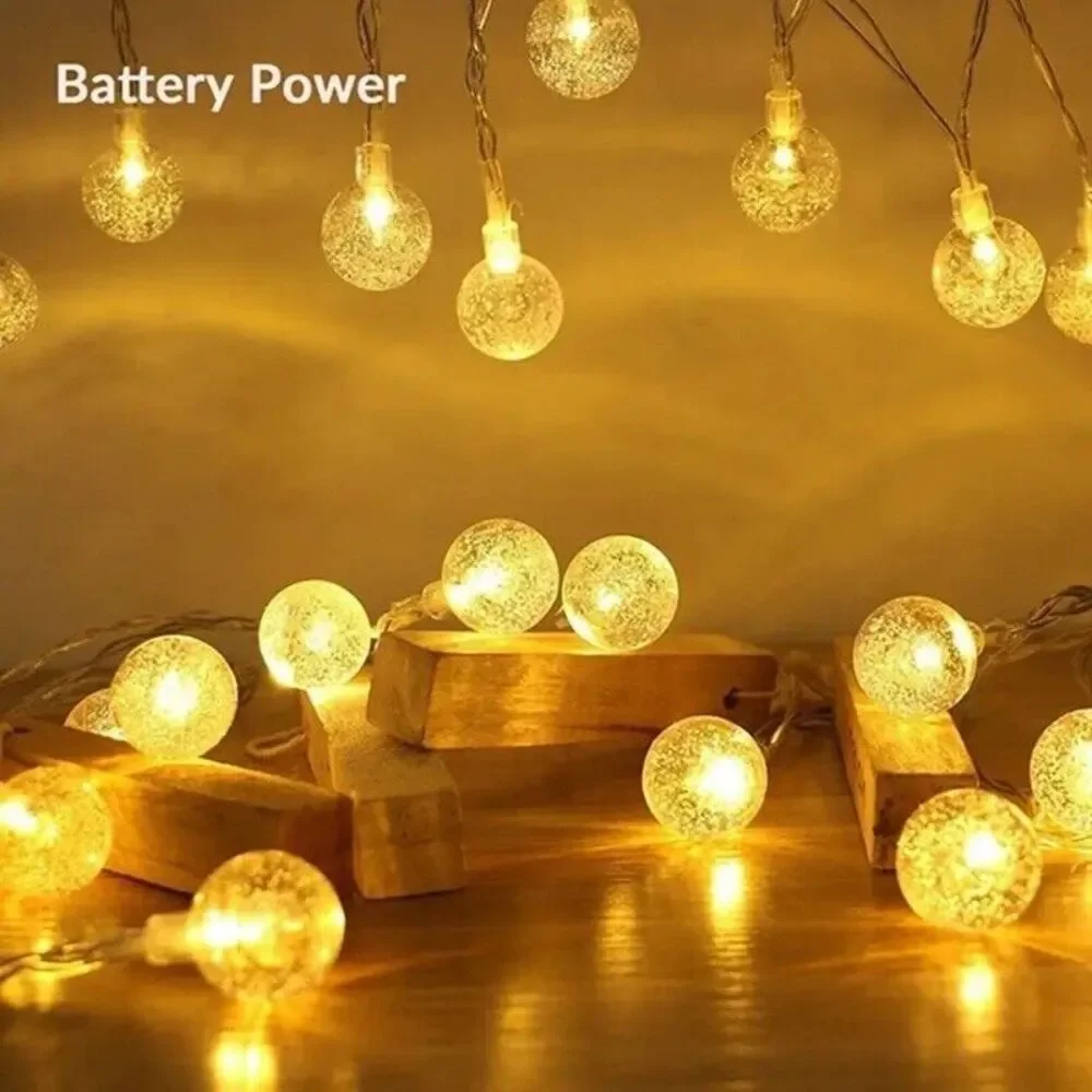 40 LED Globe String Lights Fairy Battery Operated 20ft Warm White NEW Holiday